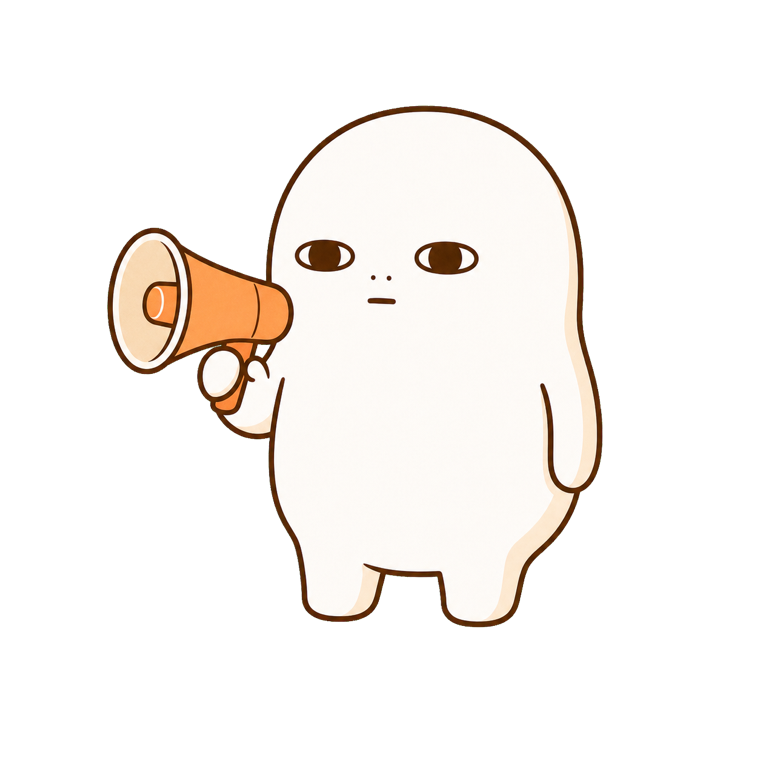 メガホンを持ったヨハクさん